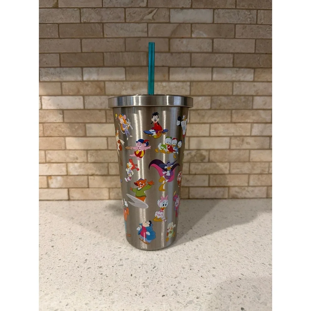 Disney Afternoon Stainless Steel‎ Tumbler Cup Chip Dale DuckTales Darkwing